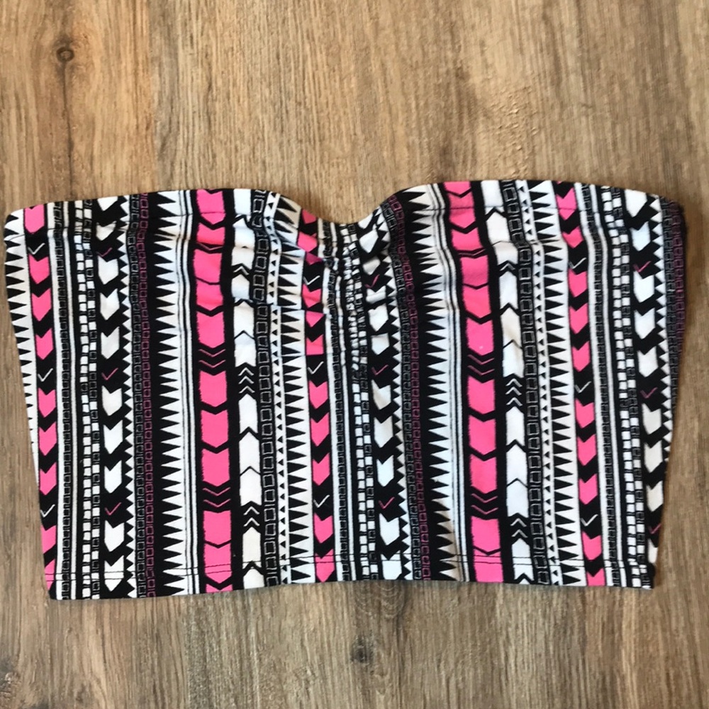 Arizona Rouched Front Aztec Tube Top Lot - Picture 4 of 5